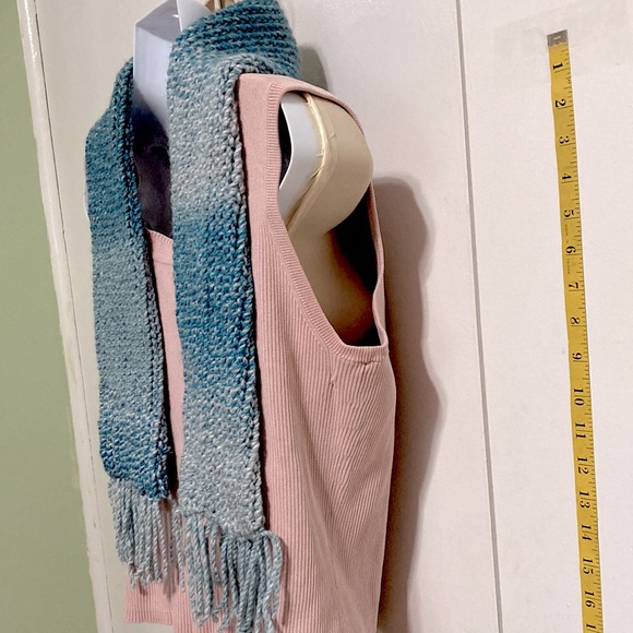 Teal Ombre Child  Super Soft Double Thick Fringed Scarf 46 x 4 inches - Picture 6 of 12